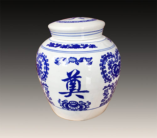 青花奠字坛